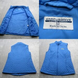 UCLA Vest Womens Medium Campus Drive Blue Insulated Full Zip Quilted‎ Puffer VTG